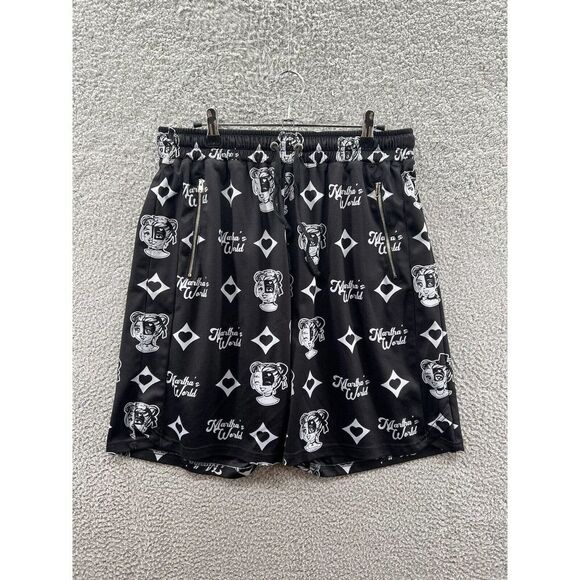 Martha’s World ILOVEMAKONNEN Black Basketball Shorts With Zipper Pockets Size XL
